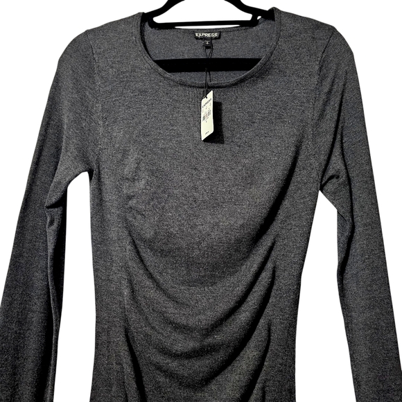 Express Rouching Long Sleeve Midi Dress - Size SP - Picture 5 of 10